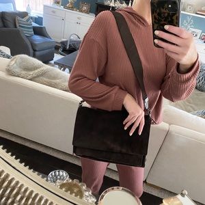 Gucci Brown Suede Messenger Bag